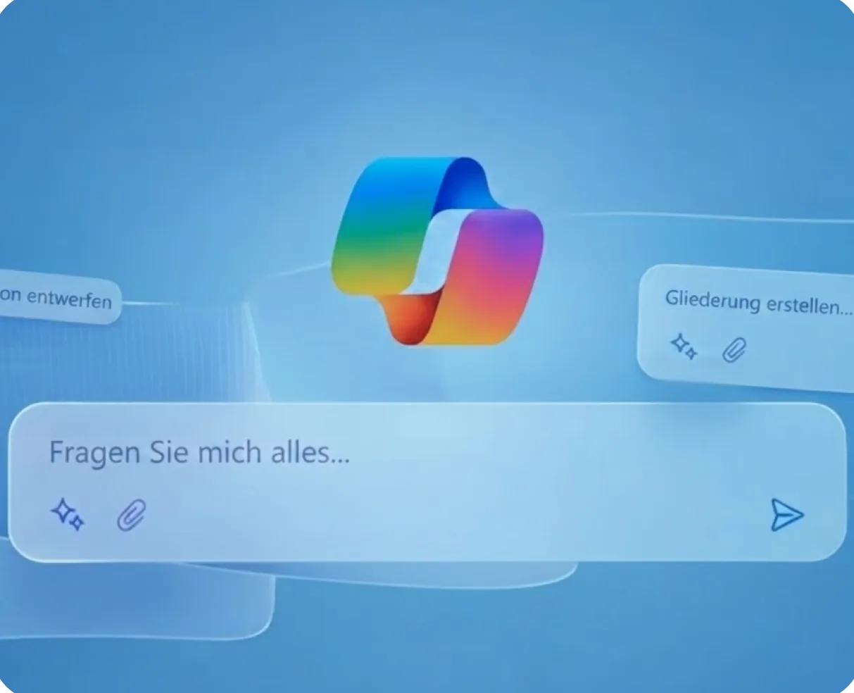 Microsoft Copilot Eingabefeld – eigener KI-Agent mit Copilot Studio
