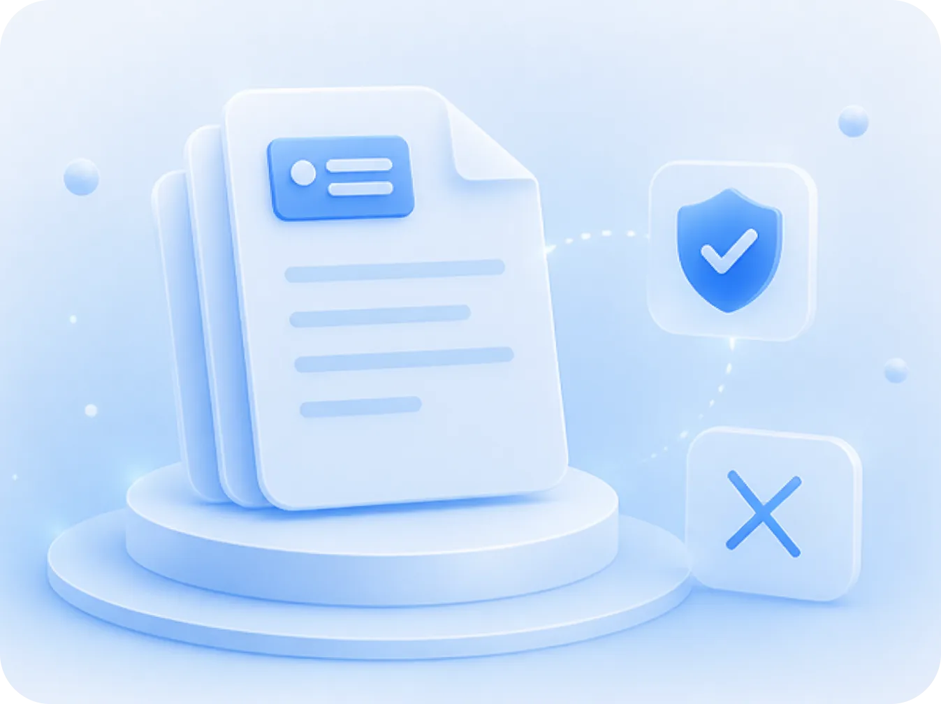 Illustration: klassifizierte Dokumente mit Schutzsymbol für Microsoft Purview