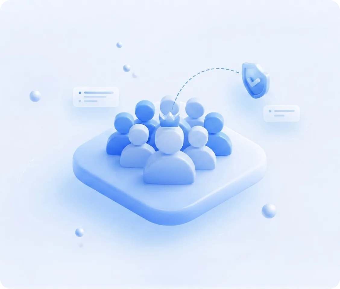 Illustration: Team mit zugewiesenen Verantwortlichen