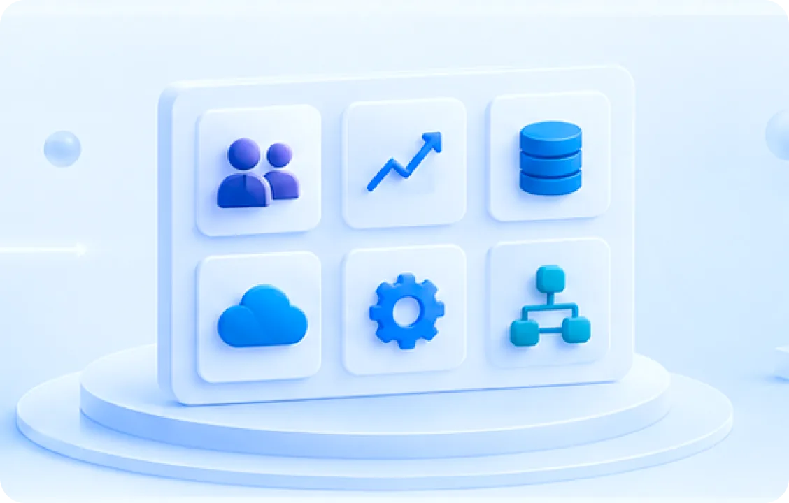 Illustration: vernetzte Microsoft-Anwendungen
